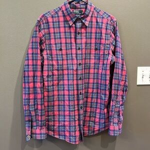 Polo Ralph Lauren madras plaid pink blue green button up shirt sz large